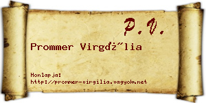 Prommer Virgília névjegykártya